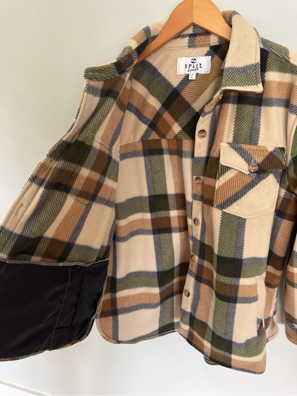 Split Coast Fleece Shacket - Large - Picture 5 of 6
